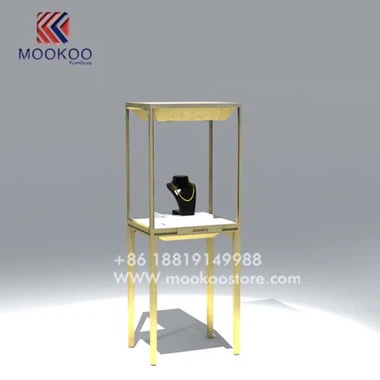 Metalen vitrine voor sieraden