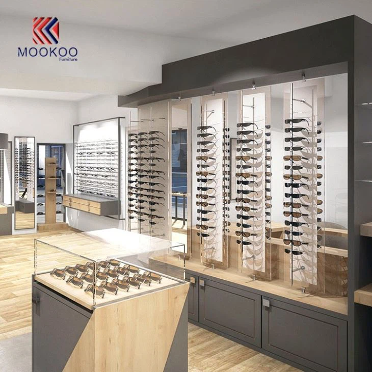 Fashionable Sunglasses Shelf Display Store Interior Showcase