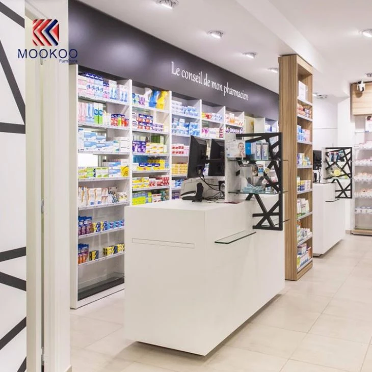 MDF Wood Farmacia Shop Interior Design