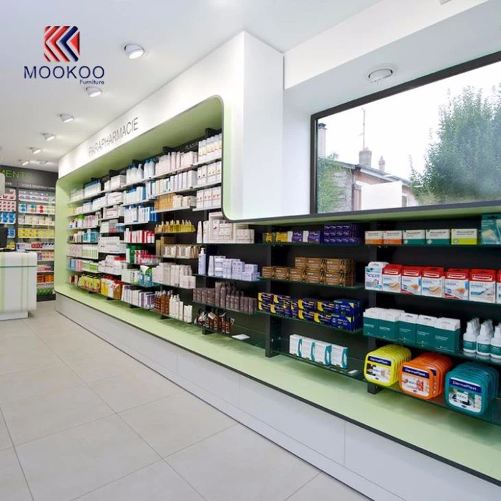 Retail Farmacia Shop Interior Display Furniture