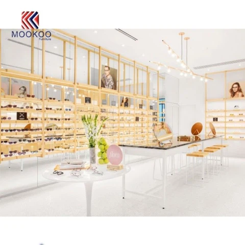 Houten optische display Wandwinkel Interieurdecoratie Showcase